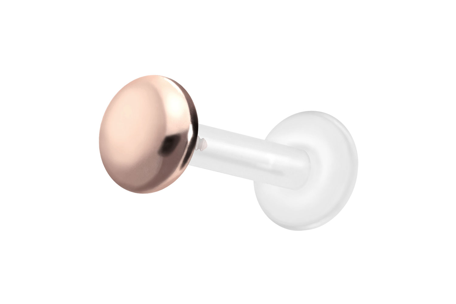 PTFE Labret Piercing mit Innengewinde + Titan-Aufsatz FLACH